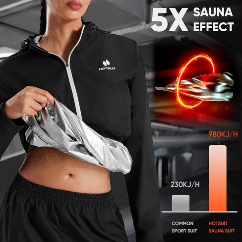HOTSUIT Tech Women Sauna Suit Full Body Sweat Jacket Pants for Weight Loss in Saudi Arabia