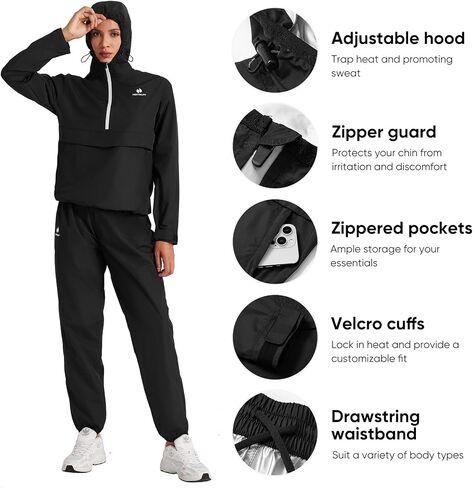 HOTSUIT Tech Women Sauna Suit Full Body Sweat Jacket Pants for Weight Loss in Saudi Arabia