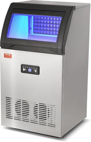 VEVOR Commercial Ice Maker Machine, 160LBS/24H Ice Machine with 24lbs Storage Capacity, 55 Ice Cubes Ready in 12-15 Minutes, Ice Maker Machine for Bar Home Office Restaurant in Saudi Arabia