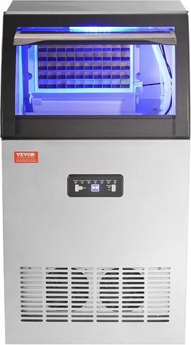 VEVOR Commercial Ice Maker Machine, 160LBS/24H Ice Machine with 24lbs Storage Capacity, 55 Ice Cubes Ready in 12-15 Minutes, Ice Maker Machine for Bar Home Office Restaurant in Saudi Arabia