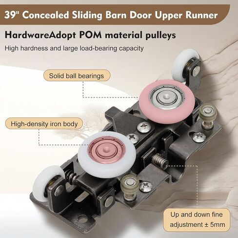 𝑵𝒆𝒘 39 in Concealed Sliding Barn Door Hardware Kit with Soft Close Mechanism，Wall Mount Hidden Sliding Door Hardware，for 32-39 in Door Width (NO Door) in Saudi Arabia