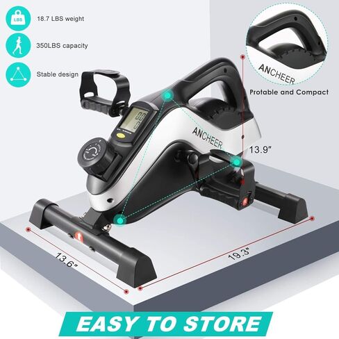 تحت تمارين دواسة الدراجة المكتبية ، دراجة مُلسنة ميني مُرسي مُنشأة لاستعادة ذراع الساق ، تمارين ساق العلاج الطبيعي أثناء الجلوس لللياقة في المنزل والمكتب in Kuwait