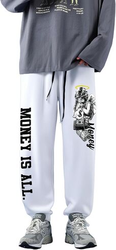 Men's Y2K Sweatpants Skull Letter Print Drawstring Waist Graphic Sweatpants Jogger Pants in Saudi Arabia