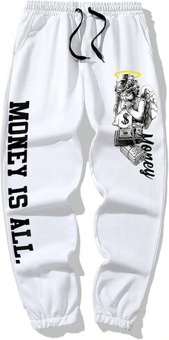 Men's Y2K Sweatpants Skull Letter Print Drawstring Waist Graphic Sweatpants Jogger Pants in Saudi Arabia