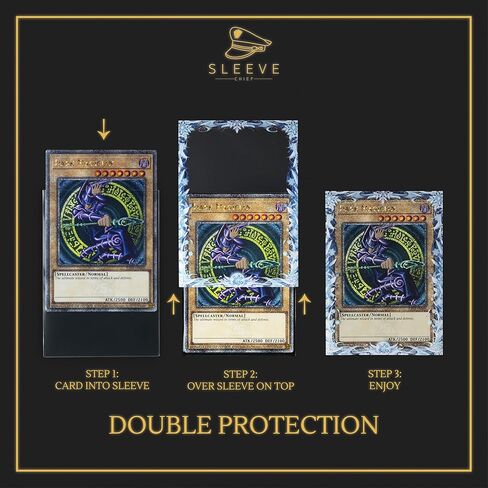 Slevechief ® Premium Border Trading Card Sleeves | أكمام بطاقات متينة وواضحة مع تصميم خاص على الحدود | تناسب الأكمام yugioh ، أكمام بطاقة MTG والمزيد | الحجم القياسي | 70 حزمة in Kuwait