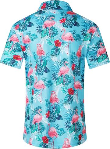 EISHOPEER Men's Golf Polo Shirts Short Sleeve Moisture Wicking Quick Dry Athletic Shirt Fashion Hawaiian Polo Shirt in Saudi Arabia