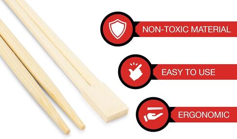 OTEMOTO 100 Disposable Chopsticks | Paper sleeve | Bamboo Wooden Chop sticks - Bamboo Chopstick Bulk - Disposable Utensils Premium Quality - (50 Pairs) in Saudi Arabia
