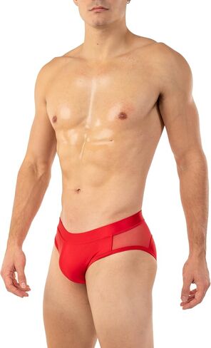Gary Majdell Sport Men's Bikini Swimsuit with Side Mesh Inserts - Available in Shiny Tricot and Nylon Spandex Prints in Saudi Arabia