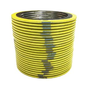 Sterling Seal 90003304GR900X24 304 Stainless Steel Spiral Wound Gasket with Flexible Graphite Filler, Pressure Class 900#, 3" Pipe, Yellow with Grey Stripe (Pack of 24)