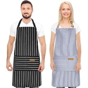2 Pack Apron, Aprons for women with pockets, Cooking aprons for women, Kitchen aprons, Aprons for cooking