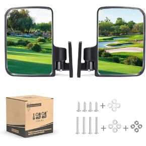 10L0L Universal Golf Cart Side Mirrors for Club Car, EZGO, Yamaha, Folding Side View Mirror Extra Wide 180 Degree Large Panoramic Mirrors