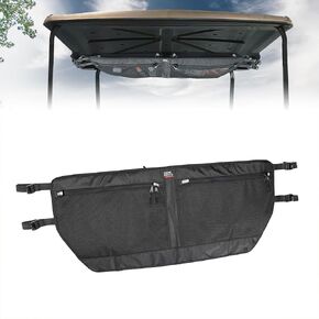 KEMIMOTO Golf Cart Overhead Storage Bag Compatible with 2 Passenger OEM EZGO TXT 1993-2013, 1680D Ceiling Mesh Bag Organizer, No Drilling Required, Black