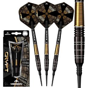 Mission Crypt Black & Gold PVD M1 90% Soft Tip Darts 20 g