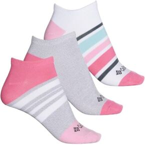 Columbia Women's Polytam Color Block No Show Socks 3 Pair, Wild Geranium/Grey Multi, Size: 4-10