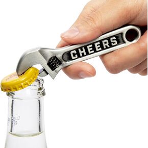 Novelty Funny Wrench Bottle Cap Opener - Fun Beer and Soda Bottle Opener - Antique Silver