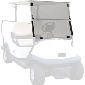 Club Car Precedent Windshield Golf Cart Windshield Club Car Windshield Replacement for 2004 and Up Models Foldable Tinted UV Protection and Impact Resistant PC Shield