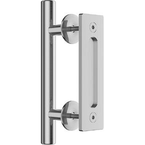 9.5" Stainless Steel Sliding Barn Door Handles Pull Flush Hardware Set,Double Side for Gates Garages Sheds Furniture