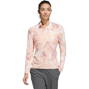 adidas Women's Ultimate365 Printed Quarter-Zip Mock Long Sleeve Shirt