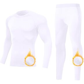 Mens Long Johns Thermal Underwear Fleece Lined Base Layer Set Winter Cold Weather Gear Warm Hunting Set Top Bottom
