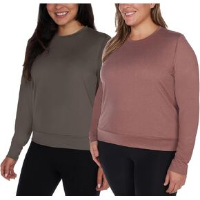 Long Sleeve Tee Shirts, 2-Pack, Moisture Wicking, UPF 30, 4-Way Stretch, Relaxed Fit (US, Alpha, Small, Regular, Regular, Green/Rose)