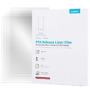 ELEGOO 5PCS PFA Release Liner Film for Mars 3 & Mars 3 Pro with 0.127mm Thickness and Stronger Release Functionality
