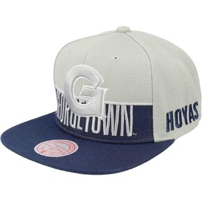 Mitchell & Ness Georgetown Hoyas Half N Half Gray Navy Snapback Hat Cap