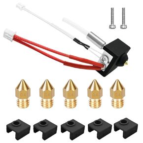Hotend Heating Block Kit for Neptune 3 Pro, 3D Printer Accessories Hotend Heat Block Kit with 5PCS Silicone Socks and 5 PCS Nozzles for Elegoo Neptune 3 Pro, Neptune 3 Plus
