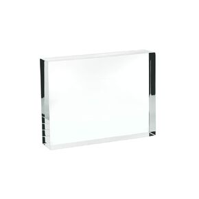 EISCO Rectangular Refraction Block, 3" (75mm) x 2" (50mm) x 0.7" (18mm) - Acrylic - Slightly Beveled Edges - Excellent for Physics Experiments & Photography