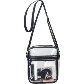 حقيبة محفظة Clear Crossbody ، حزام Clear Fursebith قابل للتعديل ، استاد معتمد للحفلات الموسيقية والمهرجانات والأحداث الرياضية