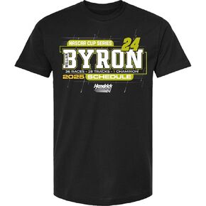 William Byron 2025 NASCAR Cup Series Schedule T-Shirt Black