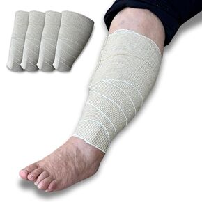 Beltwell® - Edema & Lymphedema Compression Bandage For Very Swollen Legs With Velcro (4 Bandages)