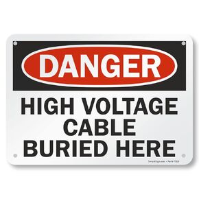 SmartSign "Danger - High Voltage Cable Buried Here" Sign | 7" x 10" Aluminum