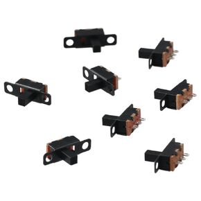 Micro Mini تبديل التبديل 8 PCS 3 PIN 2 الموضع الجديد SS12F15VG6 مفتاح الشريحة العمودي 6 مم مفاتيح الشريحة