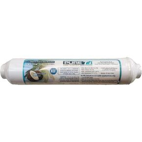 IPW Industries Inc.|Inline (IL-10W-C-38) Coconut Shell Activated Carbon Filter with 3/8" NPT Connections for Reverse Osmosis Water Filter System