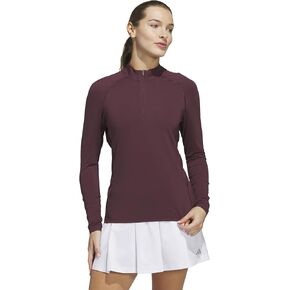 adidas Women's Ultimate365 Solid Quarter-Zip Mock Long Sleeve Top