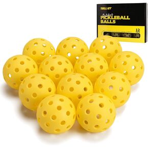 Pickleball Balls Outdoor 40 Holes - 12 Pack ، Meet Usapa Superal - Pickleballs Sturdy for Hard