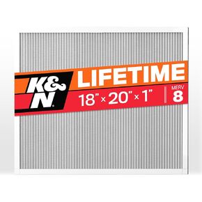 K&N 18X20X1 HVAC Furnace Air Filter, Lasts a Lifetime, Washable, Merv 8, the Last HVAC Filter You Will Ever Buy, Breathe Safely at Home or in the Office, HVC-8-11820
