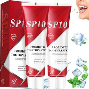 SP10 Probiotic Toothpaste, 2pcs SP 10 Probiotic Toothpaste Whitening, Sp-10 Ultra Whitening Toothpaste, Sp 10 Toothpaste, Sp10 Probiotic Stain Removal Toothpaste, Deep Cleaning Care Toothpaste