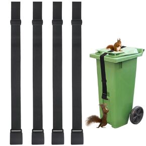 4Pcs Trash Can Lid Locks,Universal Adjustable Garbage Can Locks,Trash Can Locks Outdoor Bear Proof Trash Can Strap for Animals, Squirrels, Dogs, Raccoons, Locking Garbage Can During Strong Winds