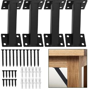 4PCS Heavy Duty Steel Corner Brackets, 45 Degree Angle Support Brackets, Handrail Stair Brackets Stair Support Brackets, Connector Support for Wood Furniture Table Chair Bed Cabinet in Kuwait