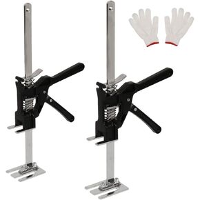 2 Pack Labor Saving Arm Jack, 15 inch Lever Arm Lifter Hand Tool Jacks, Effort Elevator for Installing Doors Windows Cabinet, Furniture Drywall Lifter Jack, Raised by 5-250mm