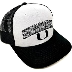 Grey Ghost II Miami Hurricanes Adjustable Mesh Trucker Snapback Hat Cap