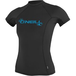 O'Neill Wetsuits Women's Basic Skins S/S Rash Guards, Black, Small