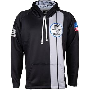 Shelby American Black Two Stripe Pullover Hoodie | Performance, Quick Dry, Moisture Wicking Fabric | Officially Licensed