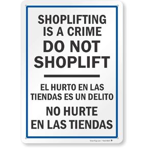 SmartSign "Shoplifting Is A Crime, Do Not Shoplift" Bilingual Sign | 10" x 14" Plastic