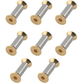 8pcs DIY Tool Shank Screws Flat Head Gold Hexagon Socket Head Cap Screws Counter Lock M4 Screws Shank Screws Rivets