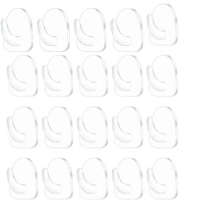 20 Pcs Clear Adhesive Wall Hooks for Hanging, Small Plastic Sticky Hooks, Transparent Acrylic Sticky Hangers for Walls, Temporary Wall Hooks for Bathroom, Kitchen Home Storage Utility Hooks