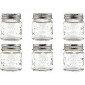 Sunshine Mason Co. Mini Mason Jar Shot Glasses with Metal Lid 2 Ounces, 6 Pieces