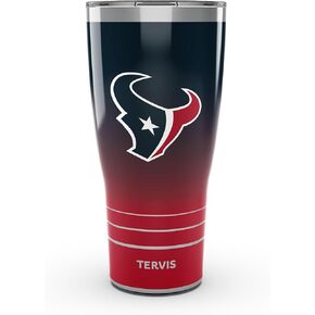 Tervis Traveler NFL Houston Texans - OMBRE TRIPLE WARDER TEMBLER CUP CUP TRAVERS يحافظ على المشروبات الباردة والساخنة ، 30 أوقية ، الفولاذ المقاوم للصدأ