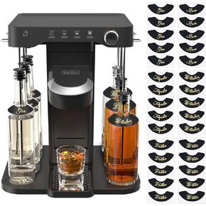 6 مجموعات ملصقات ملصقات لـ BEV بواسطة Black Decker Cocktail Maker زجاجات زجاجية موزع الزجاج - من السهل للدموع - لا توجد بقايا لاصقة （الويسكي الفودكا روم جين مياه تيكيلا） （الذهب الأسود）